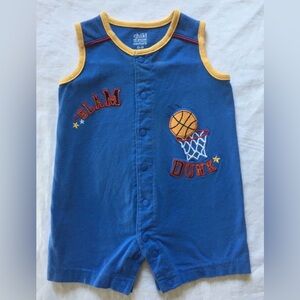 Carter's Blue and Yellow Basketball Romper